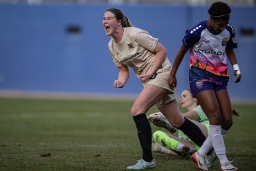 Lexi Missimo celebrates her game winner in the 1-0 Dallas Trinity win over Carolina Ascent, December 13, 2025. (Mike Brooks, 3rd Degree)