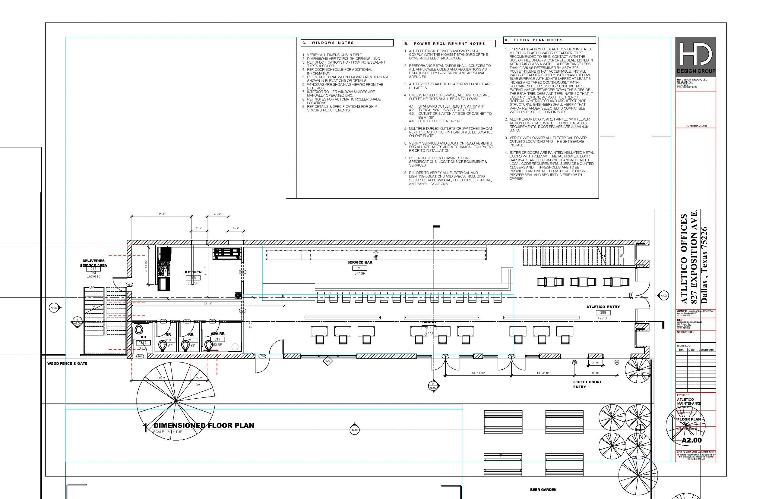 Atlético Dallas Supporters Bar, restaurant, and court Floor Plan. (Courtesy Atlético Dallas)