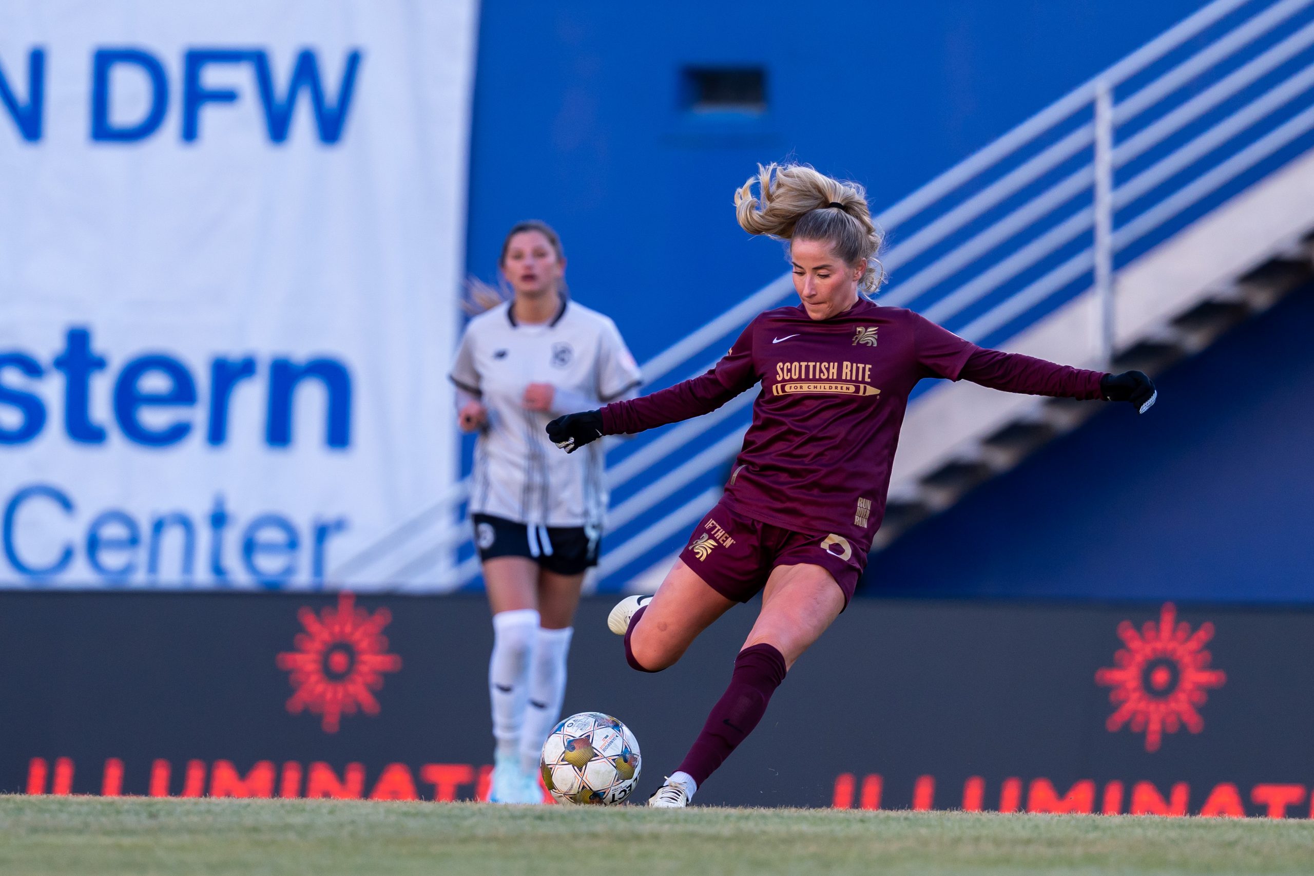 Heather Stainbrook's debut assist - Jan. 31, 2026 - Cotton Bowl Stadium (Photo: Anna Dolmany Courtesy Dallas Trinity FC)