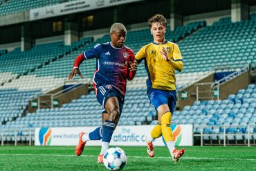 Bernie Kamungo challenges a Brondby U19 players, January 26, 2026. (Courtesy Brondby IF)