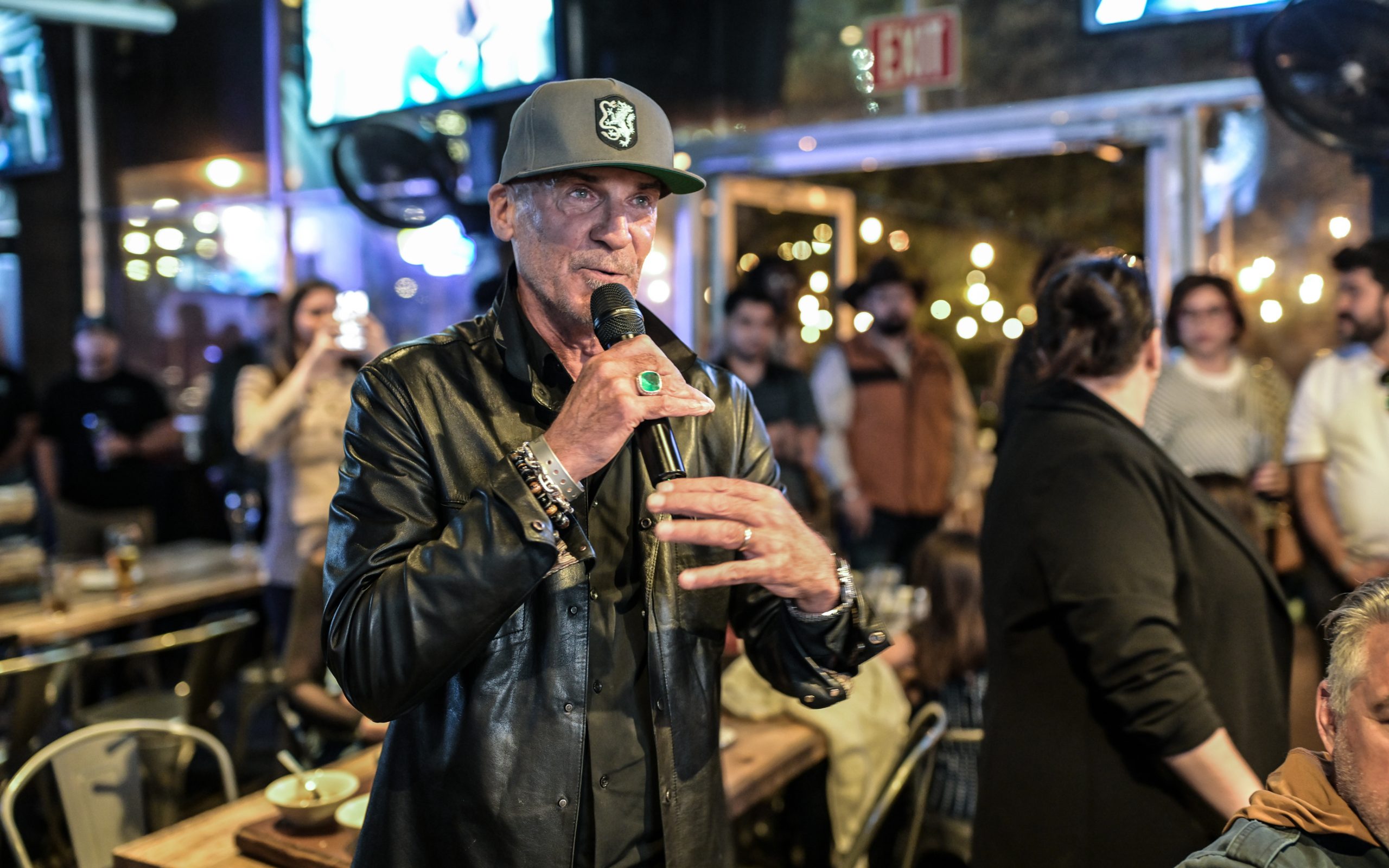 A fan asks a question at the Atlético Dallas introduction event of new head coach Peter Luccin, February 12, 2026. (Mike Brooks, 3rd Degree)