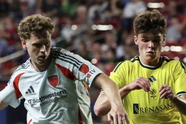 FCD Academy alums Christian Cappis and Matt Corcoran face off, February 28, 2026.