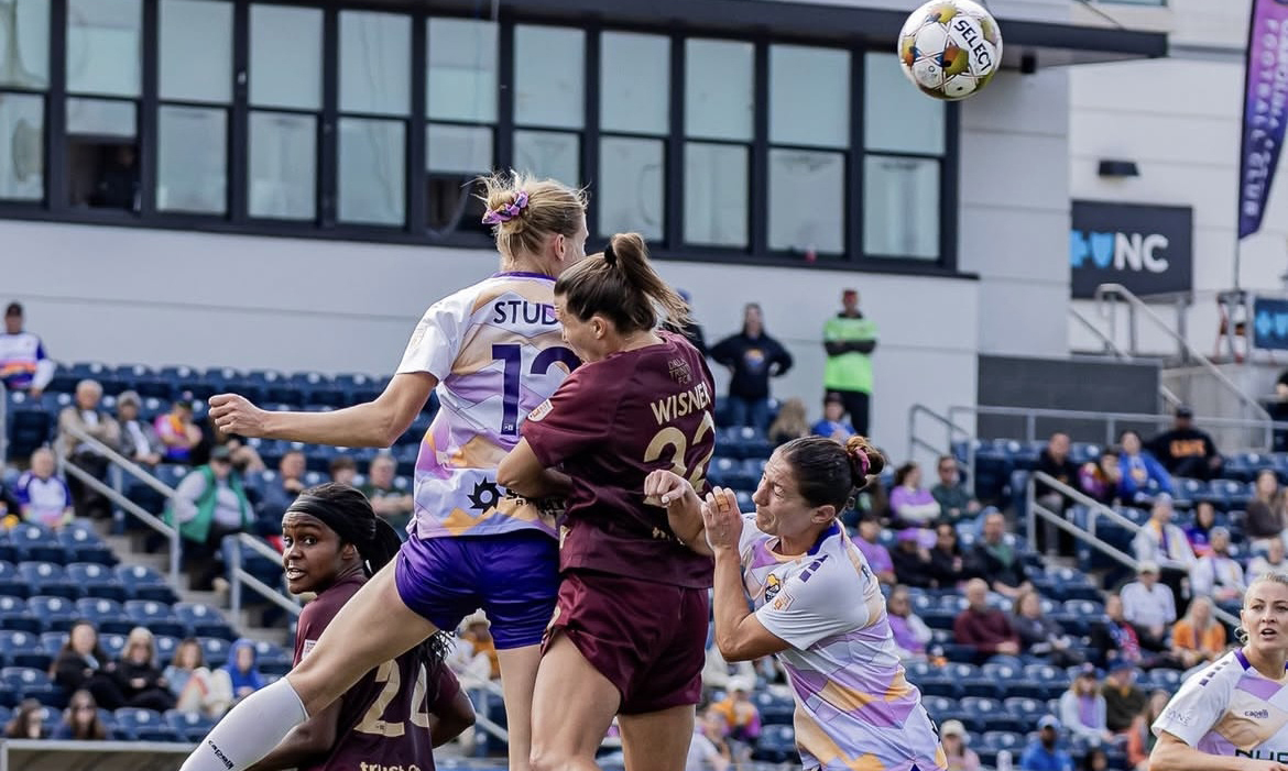 Sydney Studer's two headed goals make all the difference in Carolina Ascent's 2-0 win at American Legion Memorial Stadium - Feb. 21, 2026 (Courtesy: Dallas Trinity FC)