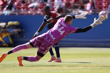 Anderson Julio shoots at Ethan Horvath in the New York Red Bulls goal. (FC Dallas Communications)