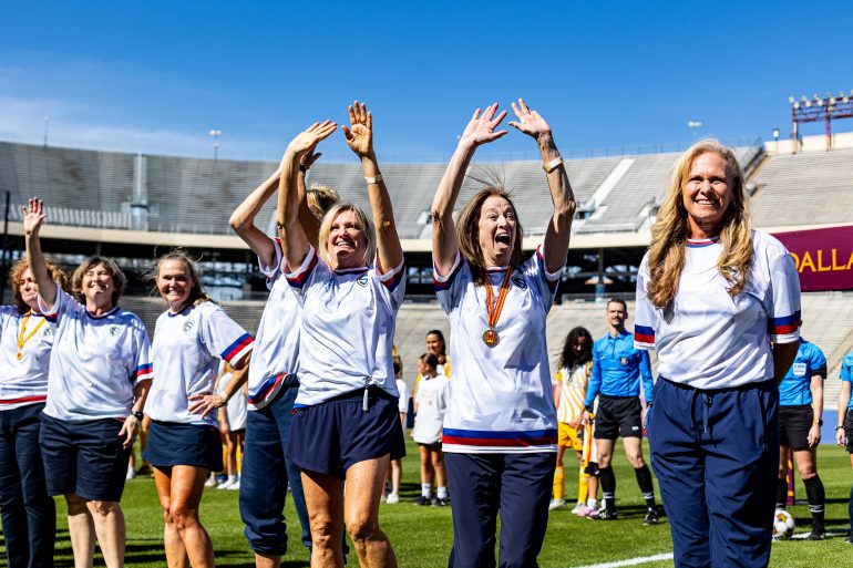 The 1984 Dallas Sting team honored at The Cotton Bowl 3/22/26 (Marcanthony Chavez, Dallas Trinity FC)