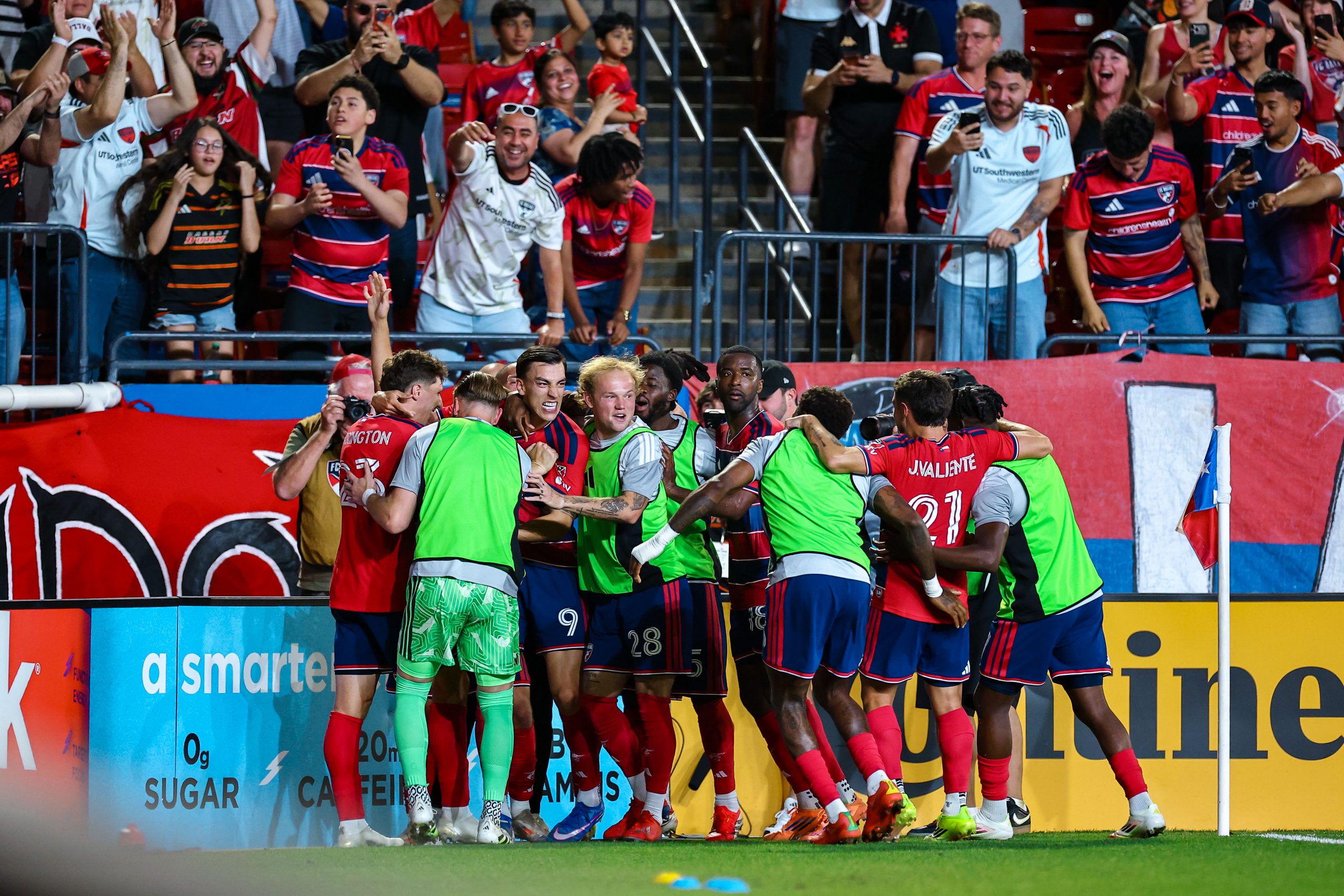 FC Dallas celebrates the winning goal against Houston Dynamo, March 21, 2026. (Matt Visinsky, 3rd Degree)