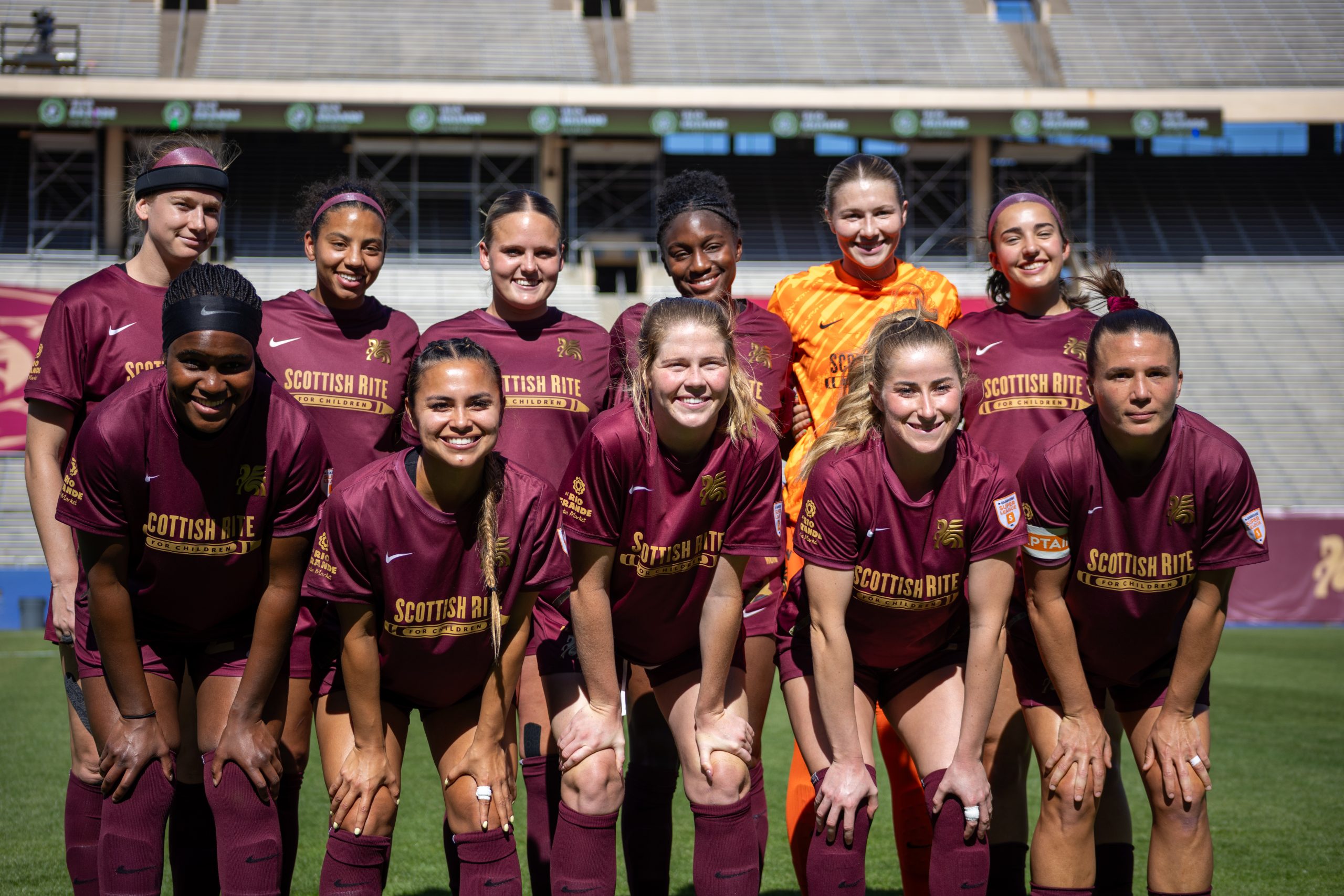 The Dallas Trinity XI, prior to the match against Sporting JAX, March 22, 2026. (Beth Spicer, 3rd Degree)