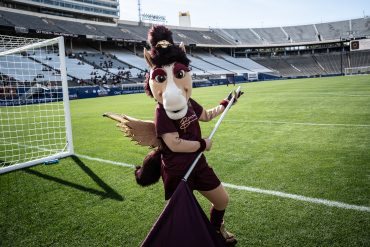 Boots is ready to go prior to Dallas Trinity facing Spokane Zephyr, April 4, 2025. (Mike Brooks, 3rd Degree)