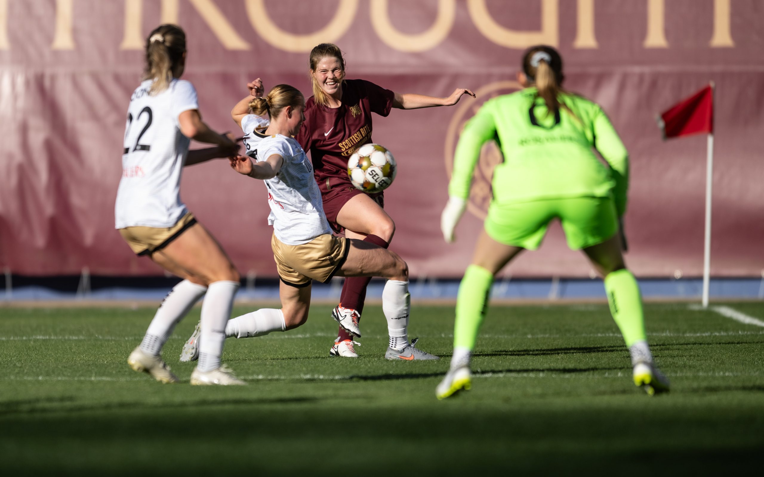 Lexi Missimo tracks her cross against Spokane Zephyr, April 4, 2025. (Mike Brooks, 3rd Degree)