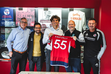 Wyatt Easterly signs with North Texas SC, April 2026. (Courtesy North Texas SC)