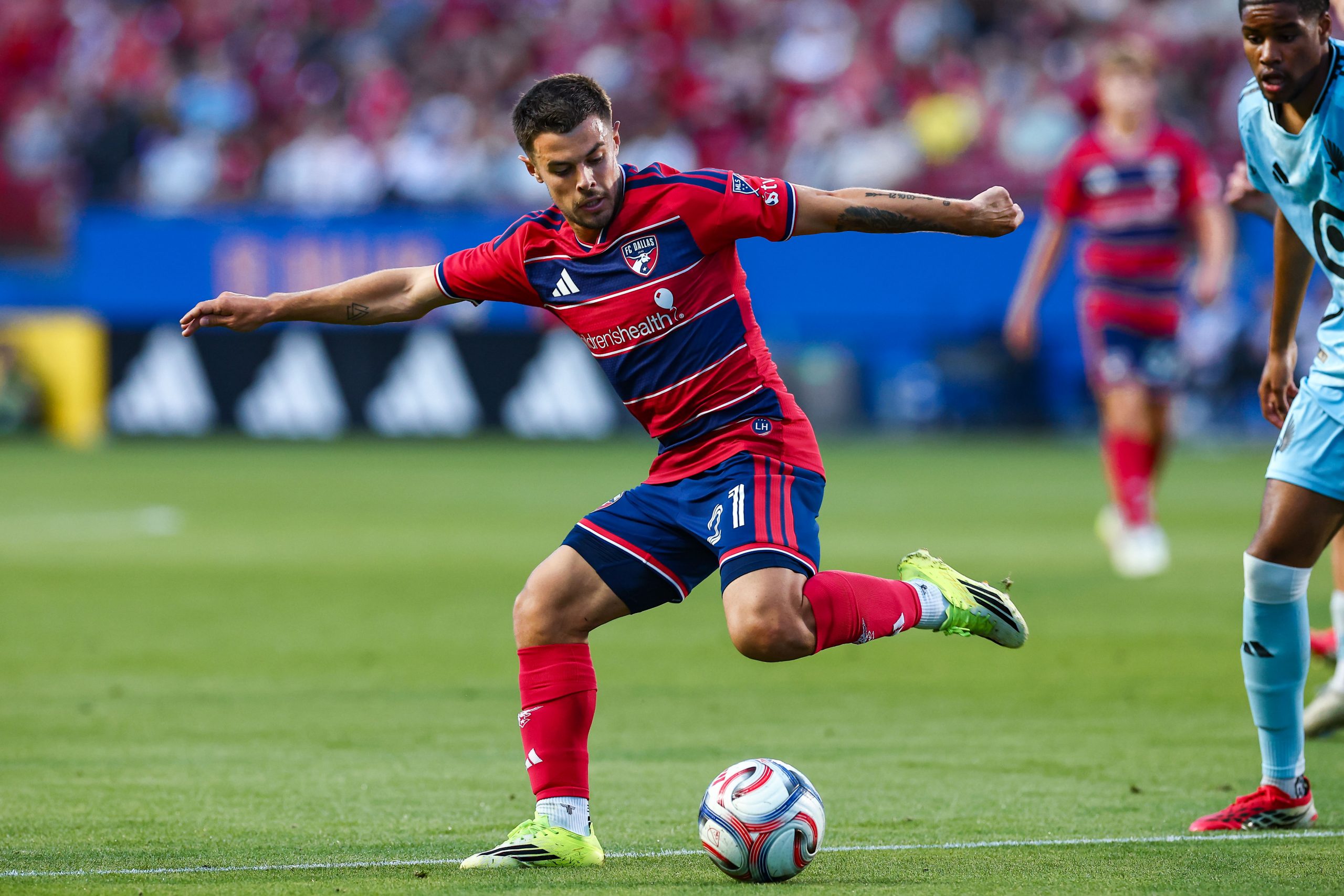 Joaquín Valiente cuts back against Minnesota United, April 22, 2026. (Matt Visinsky, 3rd Degree)