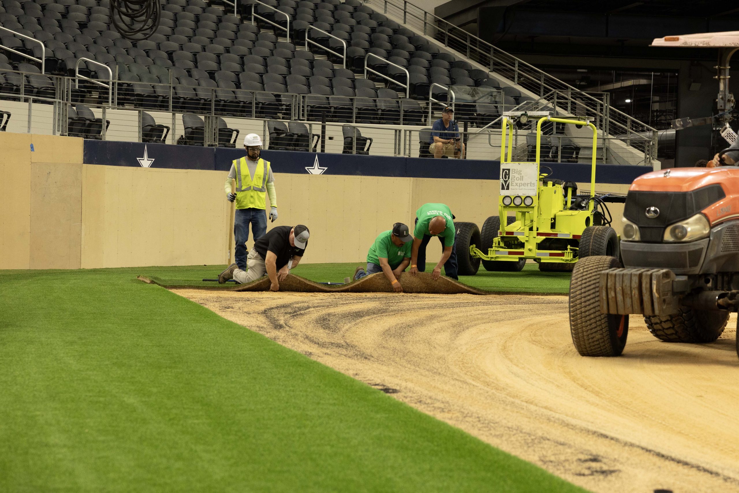 Sod being laid down at Dallas Stadium (North Texas FWC Organizing Committee/Tony Fay PR)