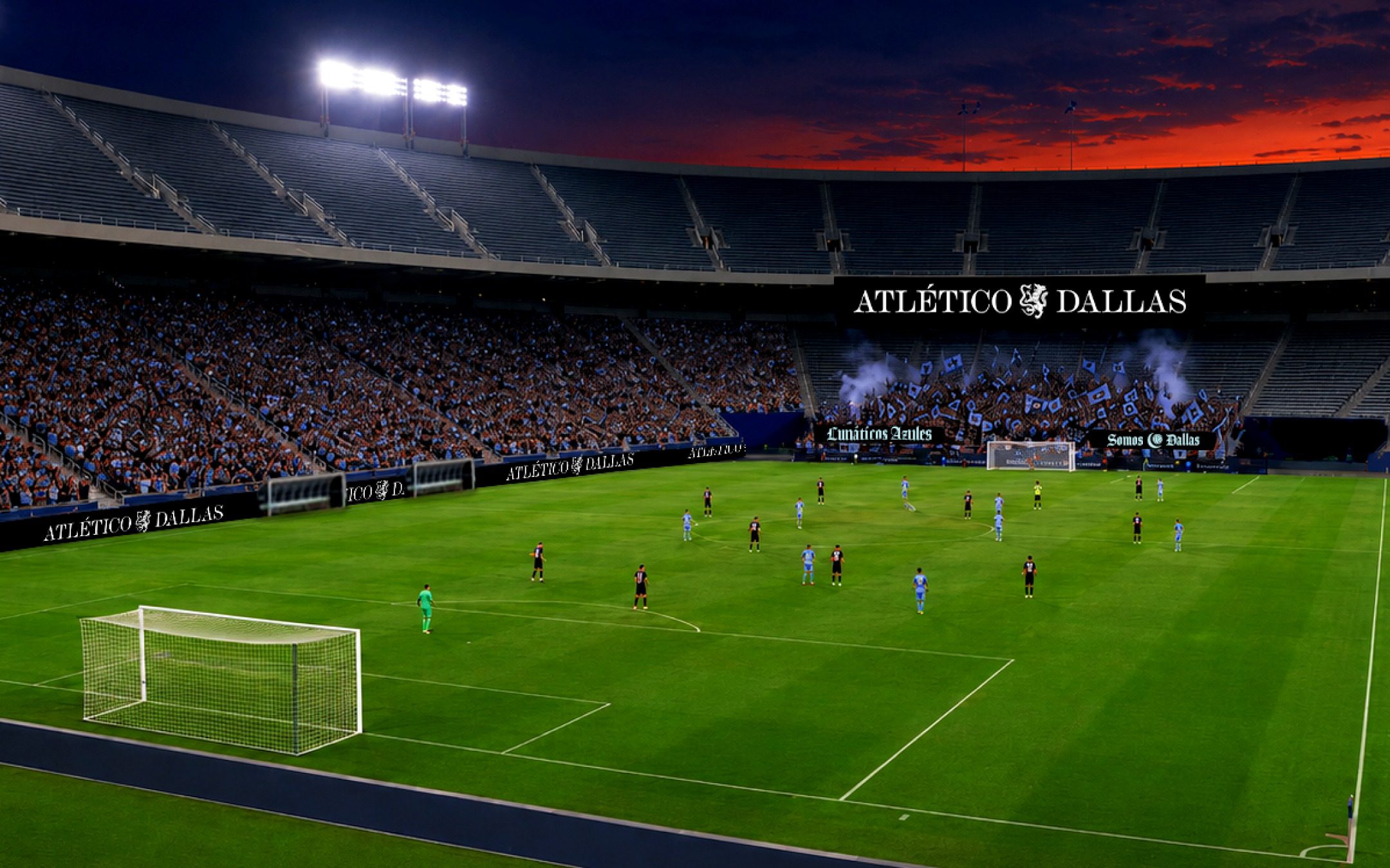 The Atlético Dallas set up at the Cotton Bowl. (Courtesy Atlético Dallas)
