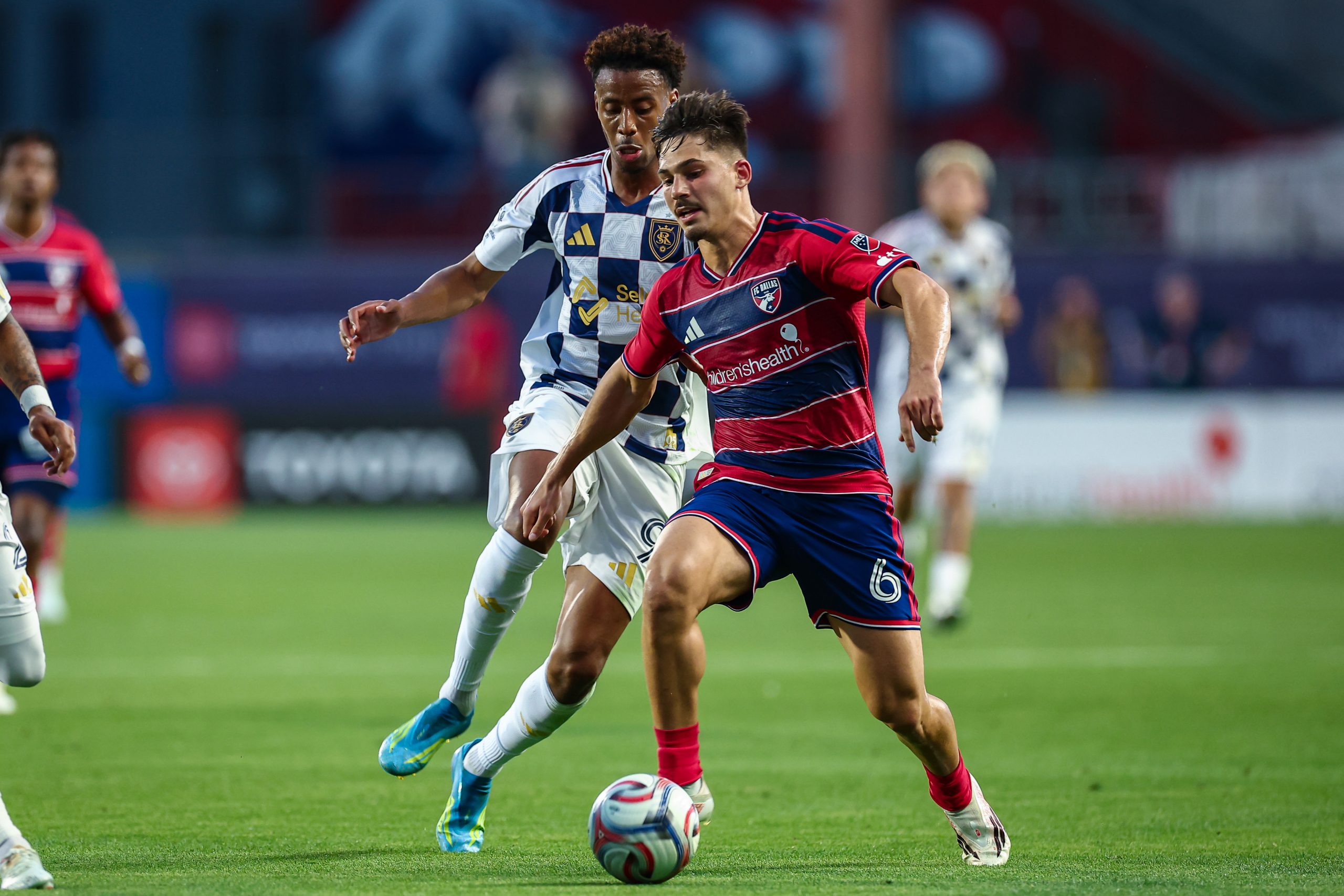 Ran Binyamin fights off a defender against Real Salt Lake, May 9, 2026. (Matt Visinsky, 3rd Degree)