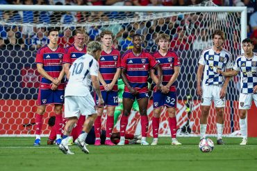 FC Dallas makes a wall against Diego Luna of Real Salt Lake, May 9, 2026. (Matt Visinsky, 3rd Degree)