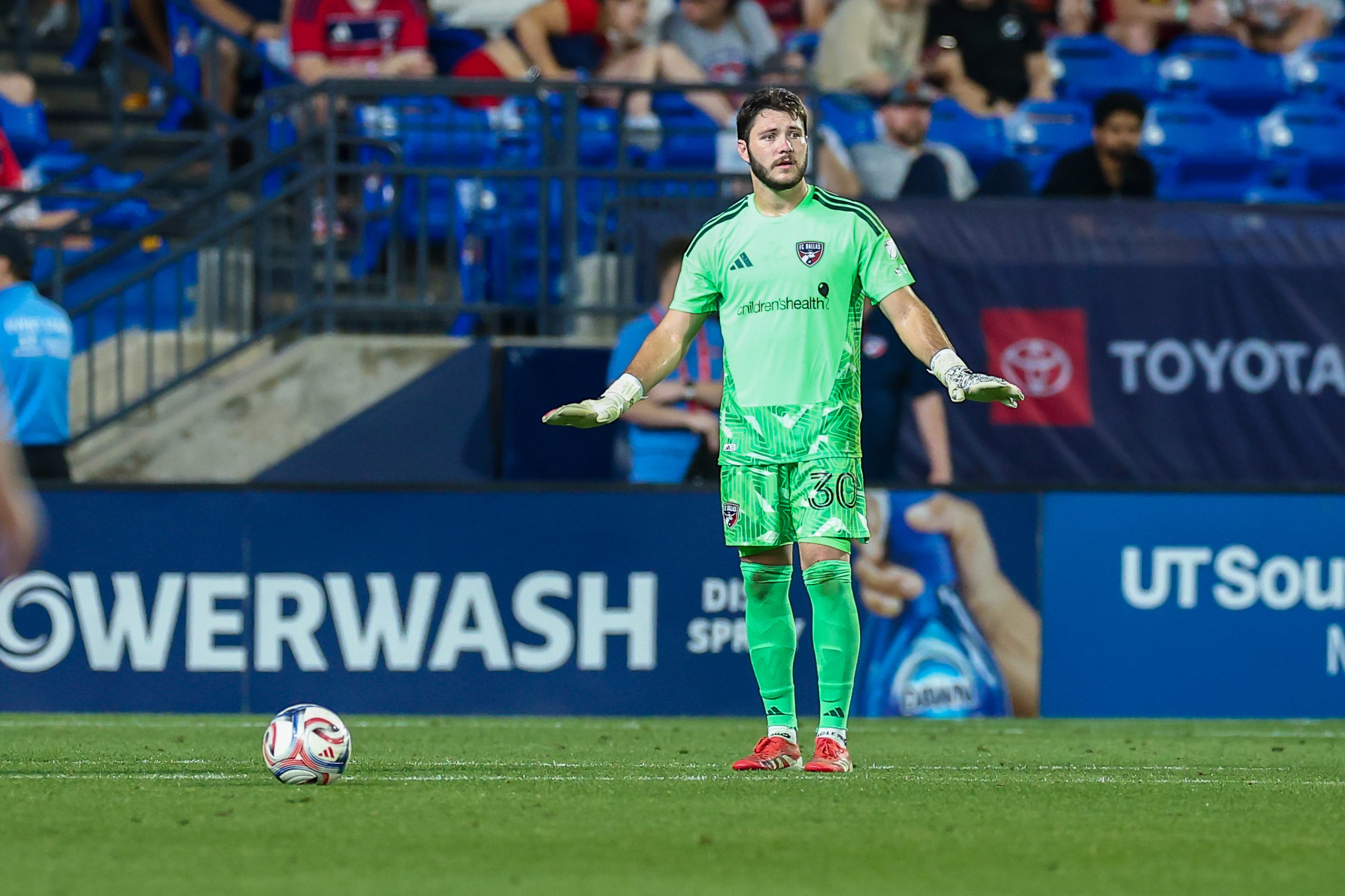 Michael Collodi tried to calm everyone down against Real Salt Lake, May 9, 2026. (Matt Visinsky, 3rd Degree)