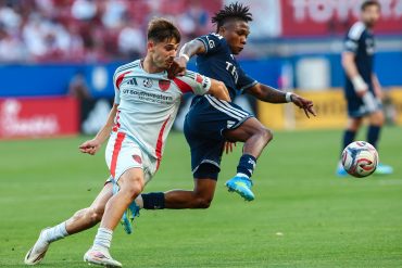 Ran Binyamin fights for the ball against the Vancouver Whitecaps, May 13, 2026. (Matt Visinsky, 3rd Degree)
