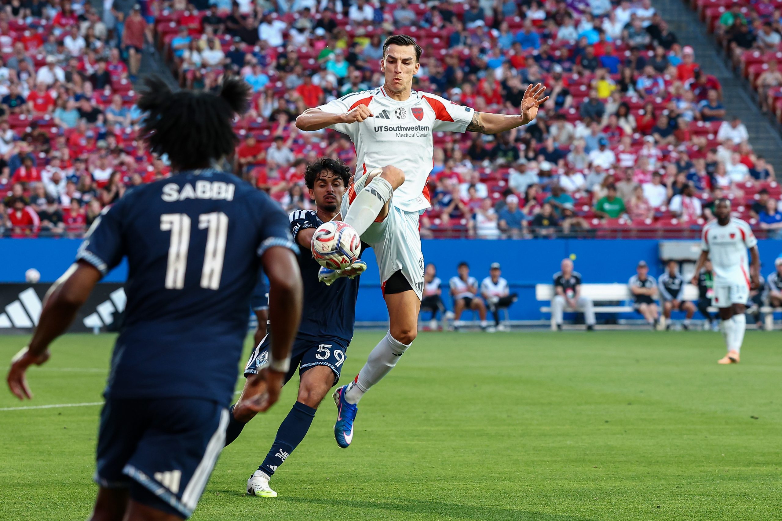 Petar Musa flicks the ball with the outside of his foot against the Vancouver Whitecaps, May 13, 2026. (Matt Visinsky, 3rd Degree)