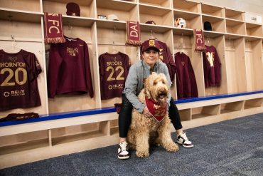 Amber Wisner & her pup Henley (Courtesy Dallas Trinity FC)