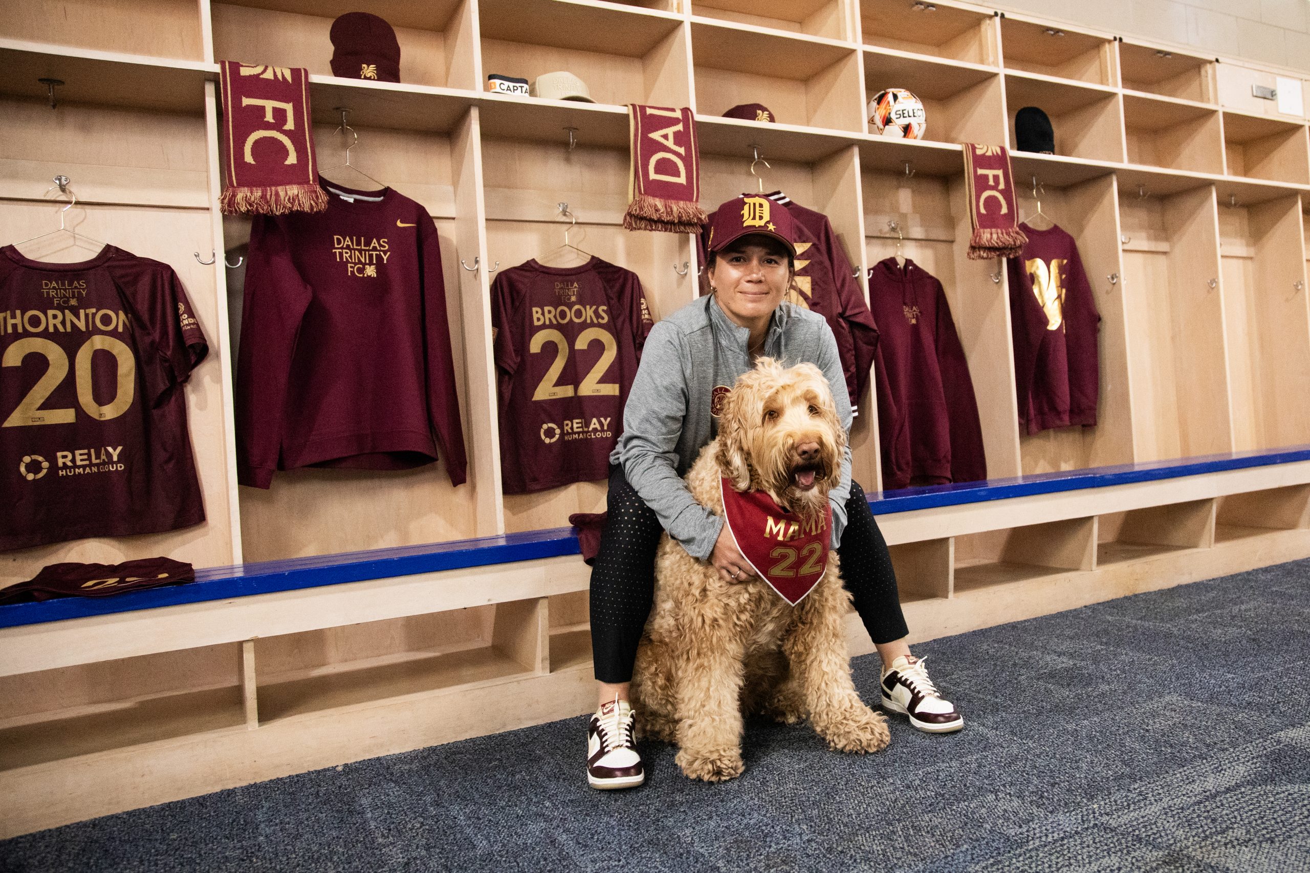 Amber Wisner & her pup Henley (Courtesy Dallas Trinity FC)