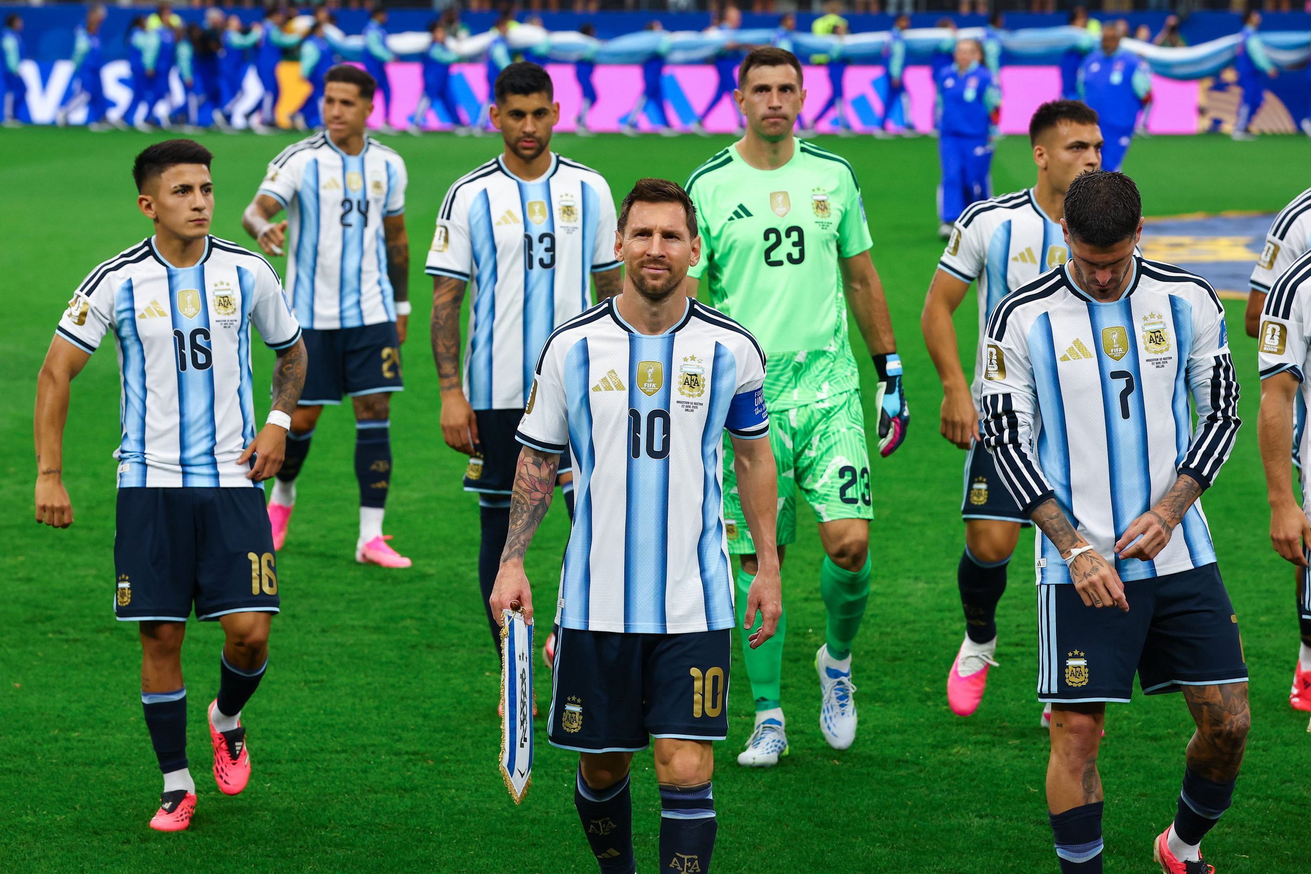 Lionel Messi (10) and his Argentina teammates prepare to take on Austria, World Cup 2026, June 22, 2026. (Matt Visinsky, 3rd Degree)
