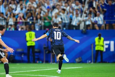 Lionel Messi (10) celebrates his goal. Jordan vs Argentina, 2026 World Cup, Dallas Stadium, June 27, 2026. (Matt Visinsky, 3rd Degree)