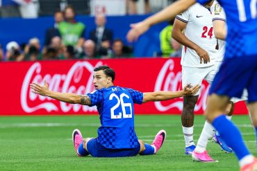Peter Musa (26) looks for a foul call, England vs Croatia in the World Cup, June 17, 2026 at "Dallas Stadium." (Matt Visinsky, 3rd Degree)