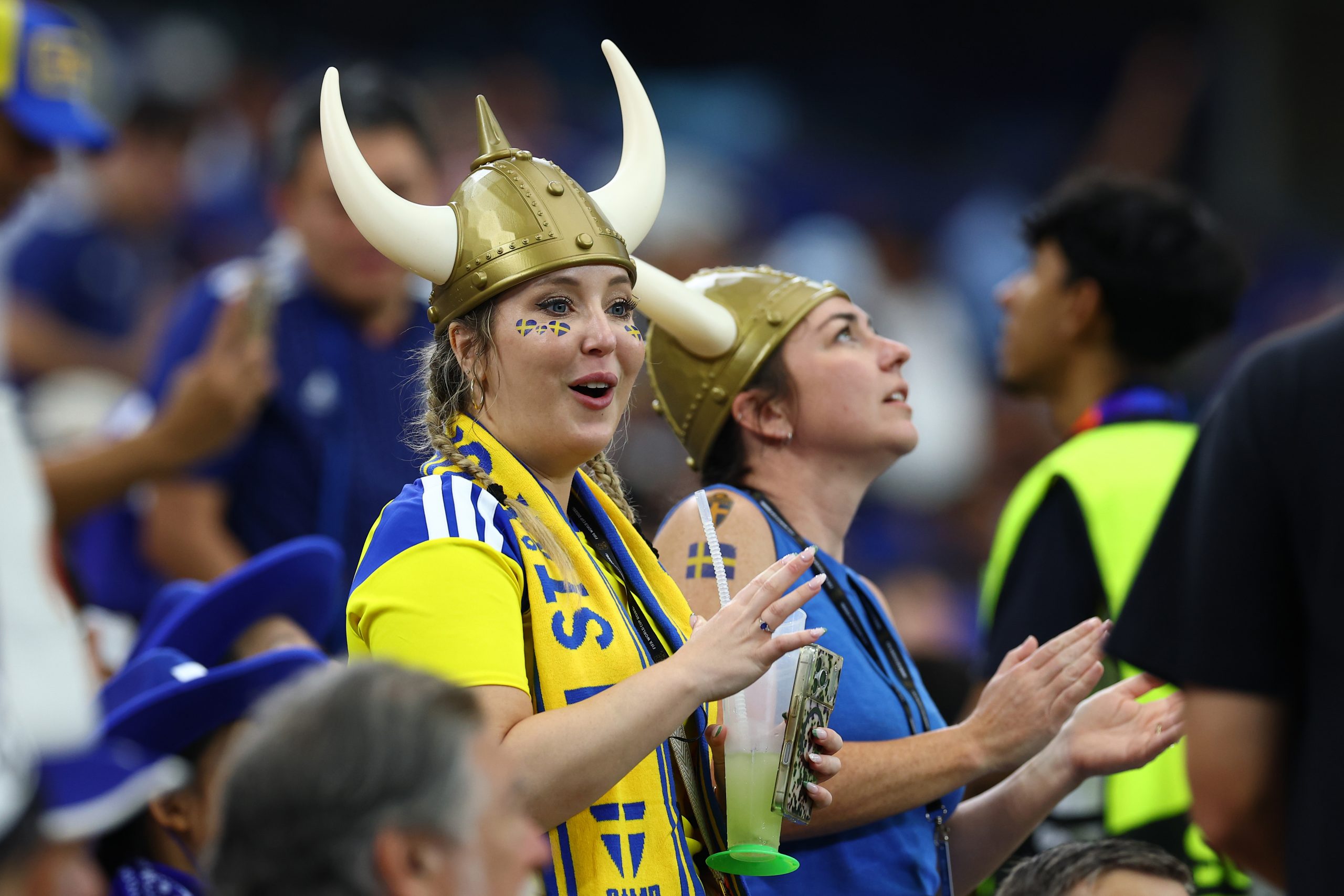 Sweden fans understood the assignment. Japan vs Sweden, 2026 World Cup at Dallas Stadium, June 25, 2026. (Matt Visinsky, 3rd Degree)