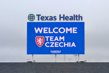 Mansfield, TX (Saturday, June 6, 2026) - The scoreboard at Texas Health Mansfield Stadium welcomes Czechia to its FIFA World Cup Team Base Camp (Daniel Crooke)