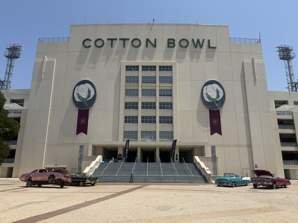 Lowriders outside of Cotton Bowl Stadium July 25, 2026 (Photo: Dennis McGowan)