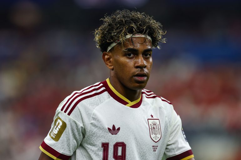 Lamine Yamal (19). France vs Spain, 2026 World Cup, Dallas Stadium, July 14, 2026. (Matt Visinsky, 3rd Degree)