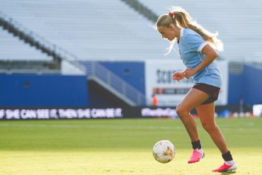 Ally Cook warms up prior to the Dallas Trinity game against Tampa Bay Sun, August 15, 2026. (Cort Letcher, 3rd Degree)