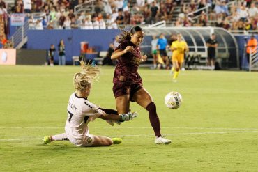 Seven Castain scores her first USL Super League goal, Tampa Bay Sun at Dallas Trinity, Cotton Bowl Stadium, August 15, 2026 (Photo: Court Letcher, 3rd Degree)