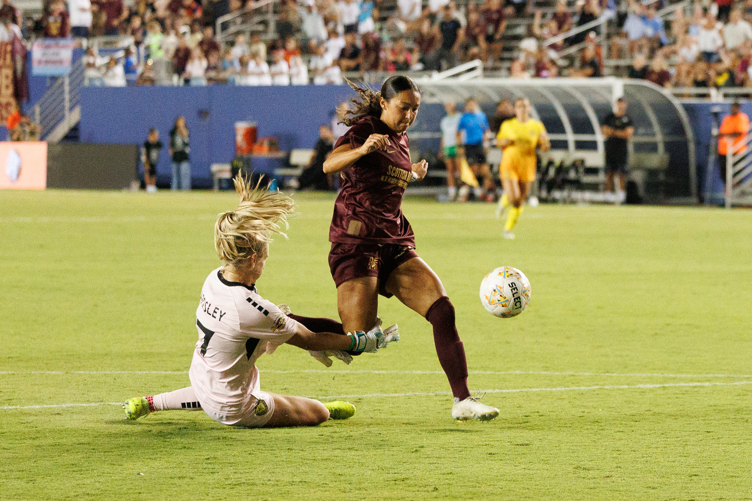 Seven Castain scores her first USL Super League goal, Tampa Bay Sun at Dallas Trinity, Cotton Bowl Stadium, August 15, 2026 (Photo: Court Letcher, 3rd Degree)
