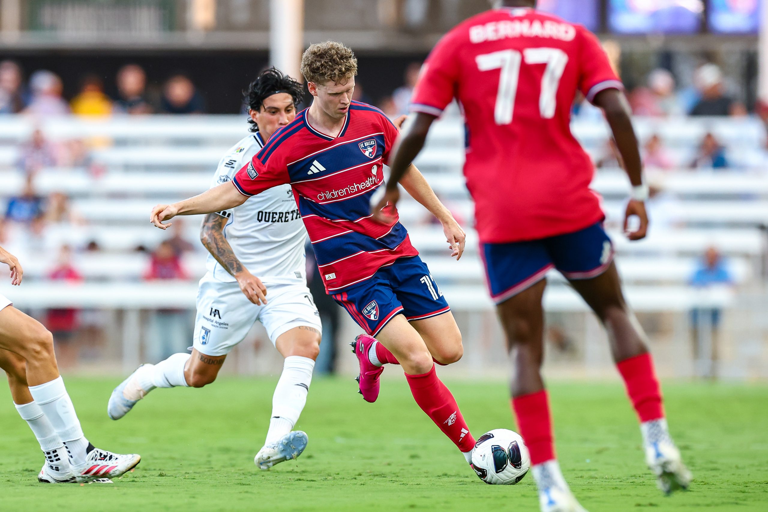 Christian Cappis (12) plays a lofted ball against Querétaro FC in Leagues Cup Game One, August 5, 2026. (Matt Visinsky, 3rd Degree)