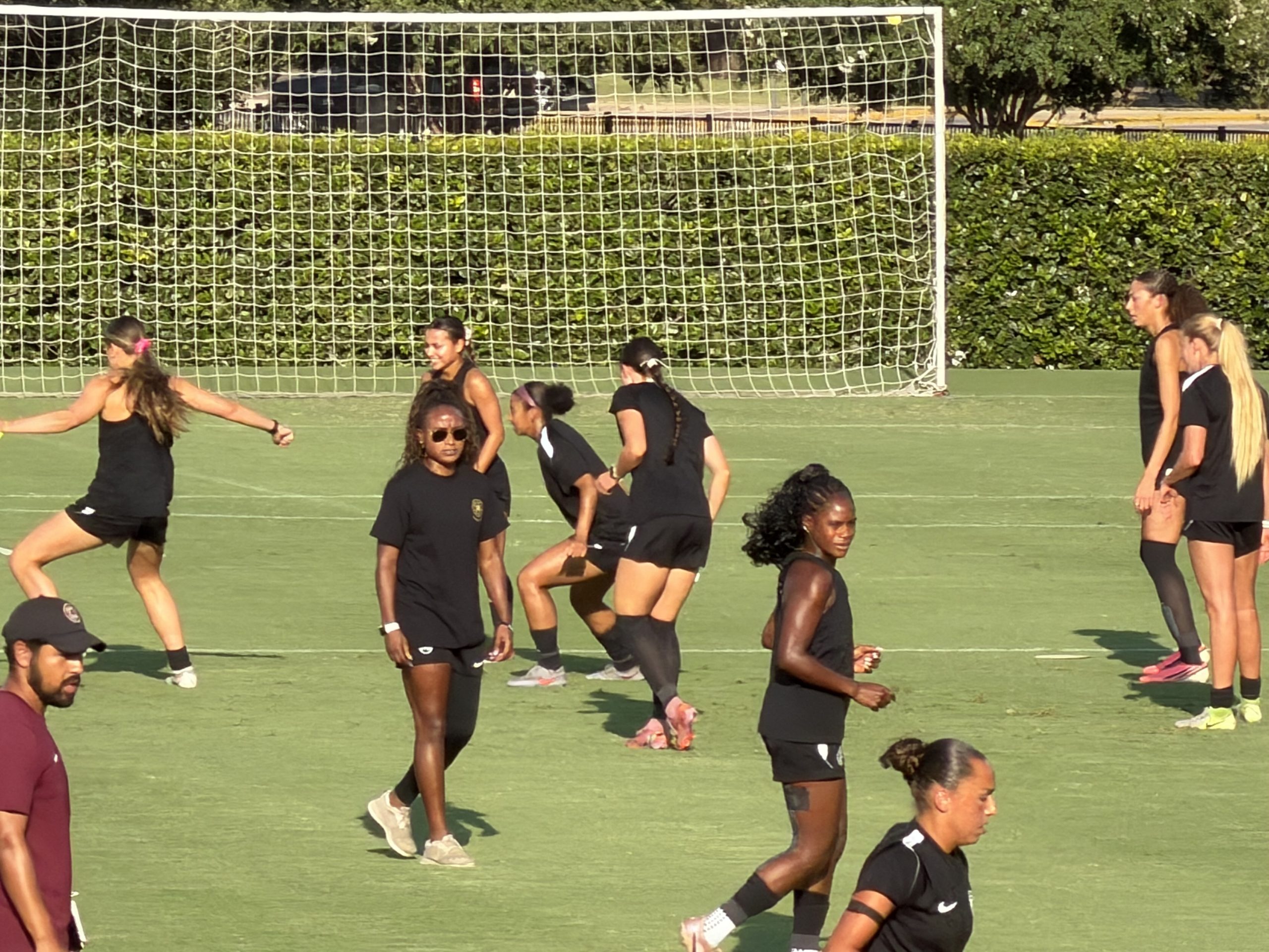 Chioma Ubogagu was in attendance but did not participate in team activities - TCU vs Dallas Trinity FC - August 8, 2026 -Garvey-Rosenthal Soccer Stadium (Photo: Dennis McGowan)