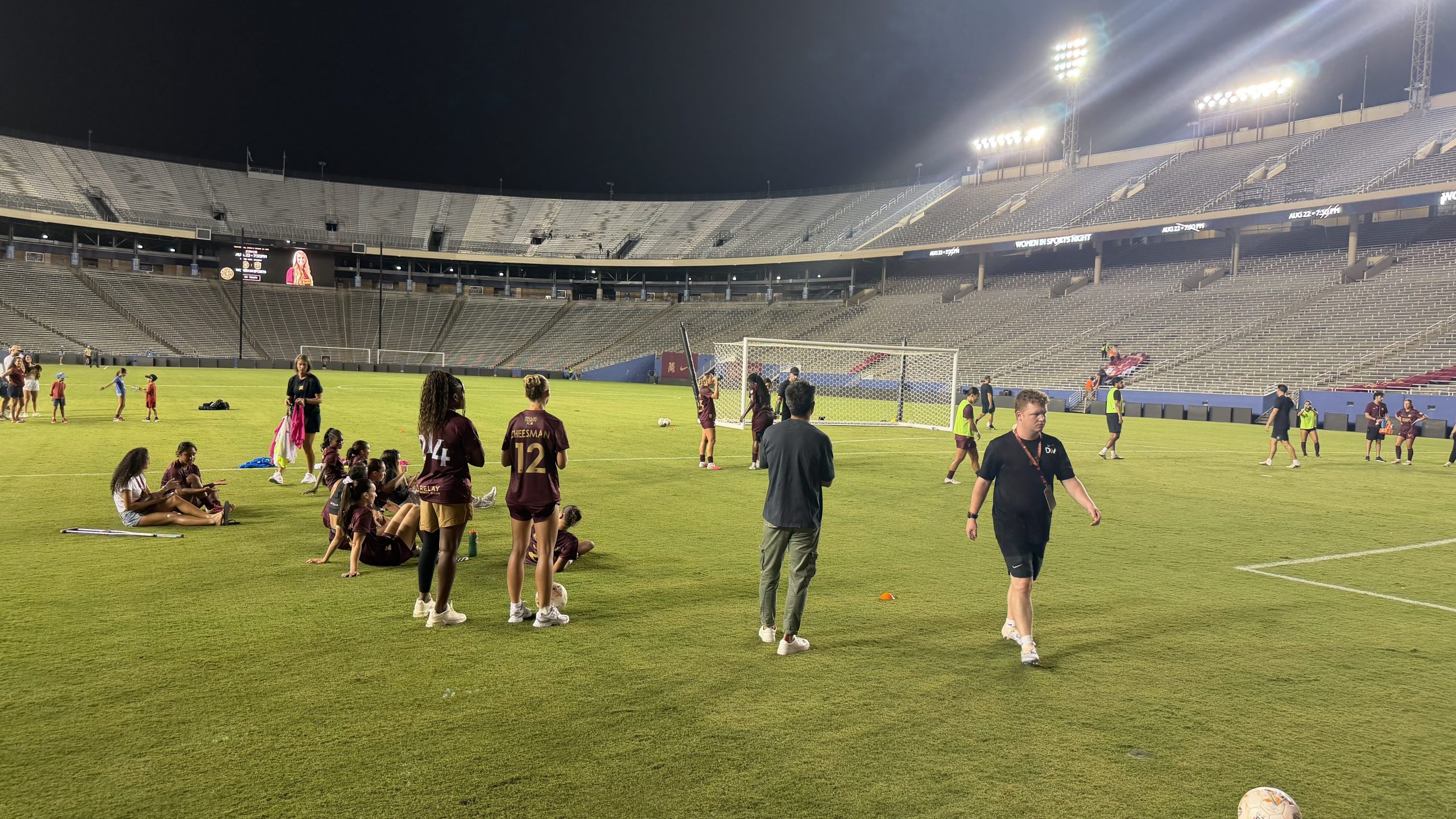Postgame interviews were held on the field at Cotton Bowl Stadium (Photo: Dennis McGowan, 3rd Degree)