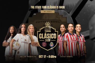 Dallas Trinity FC to host Chivas Femenil for the second annual State Fair Clásico on Saturday, Oct. 17 at 4 p.m. at Cotton Bowl Stadium. (Courtesy Dallas Trinity)