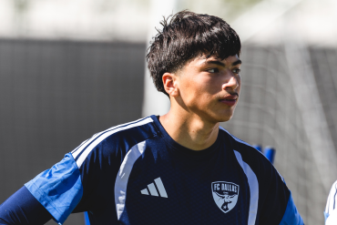 David Jaimes in FC Dallas senior team training, 2026. (Courtesy FC Dallas)