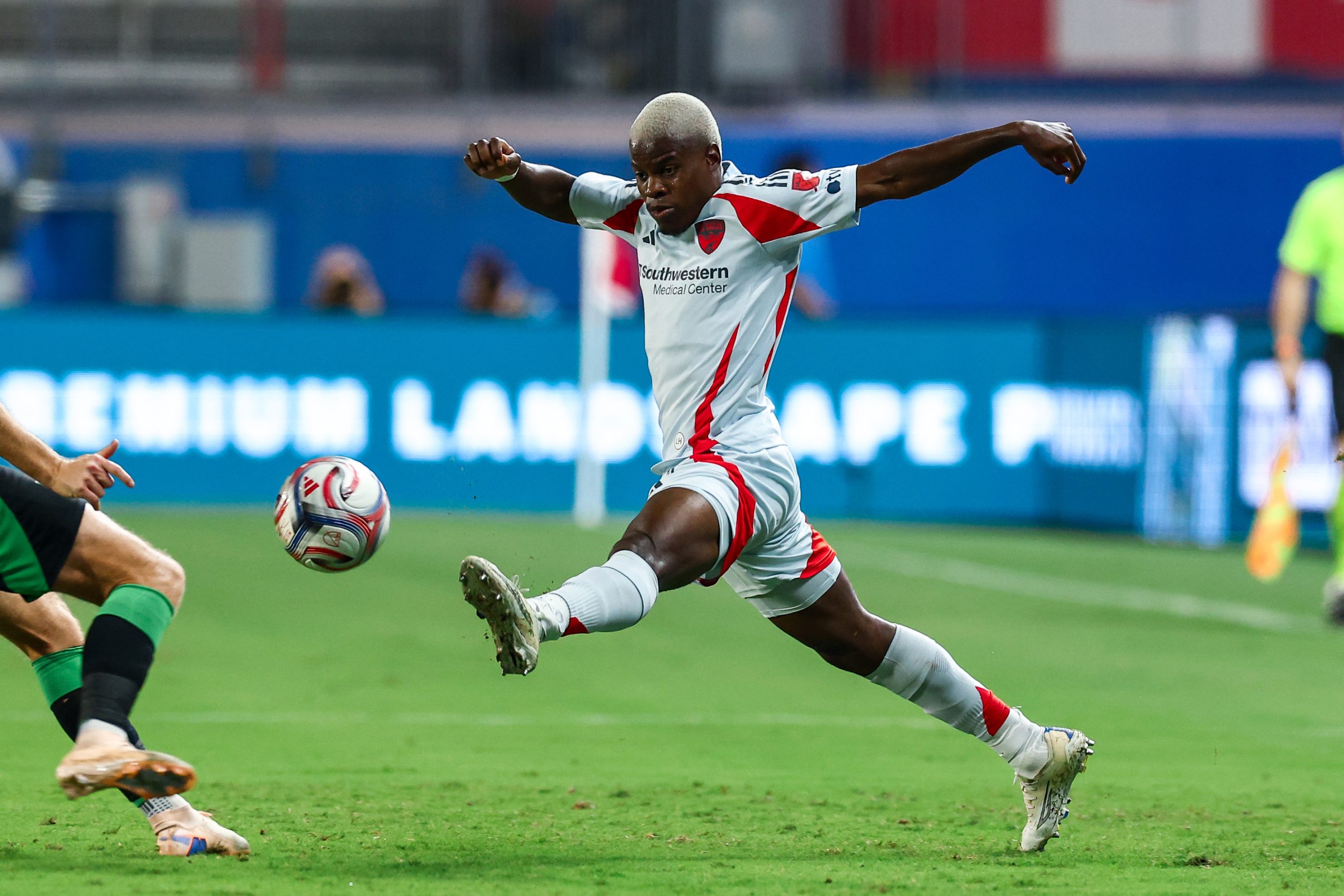 Bernie Kamungo (77) takes up ballet. FC Dallas vs Austin FC, Sept 19, 2026. (Matt Visinsky, 3rd Degree)