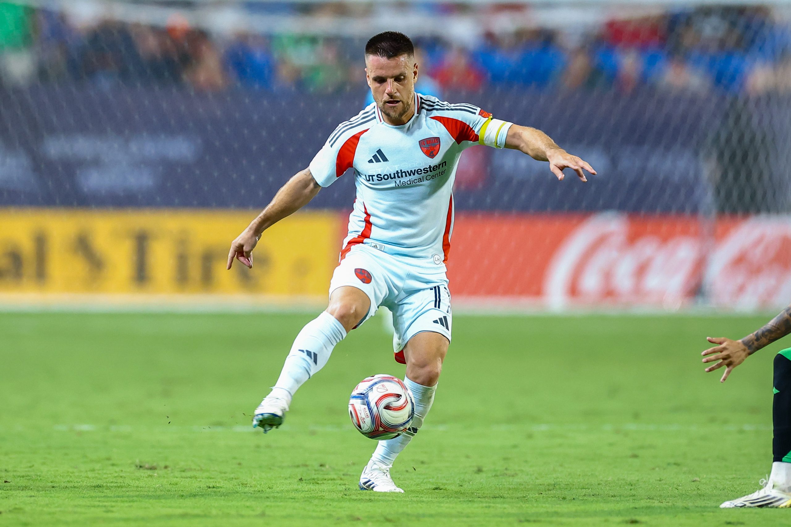 Ramiro (17) brings down the ball. FC Dallas vs Austin FC, Sept 19, 2026. (Matt Visinsky, 3rd Degree)