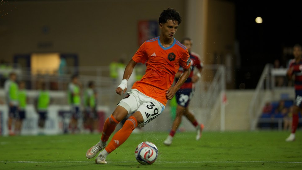 Samir Mohammad or Houston Dynamo 2 takes on North Texas SC, Sept 9, 2026. (Courtesy Dyanmo Dos)