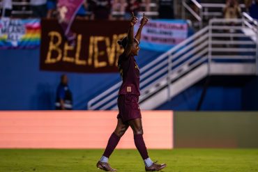 Jasmie Hamid celebrates - - Brooklyn FC at Dallas Trinity (Sept. 5 2026, Photo: Anna Dolmany Courtesy: Dallas Trinity FC)