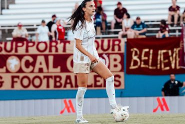 Capitan Sophia Braun on the ball - DC Power vs Dallas Trinity (Sept. 13, 2026 Photo: Anna Dolmany Courtesy: Dallas Trinity FC)