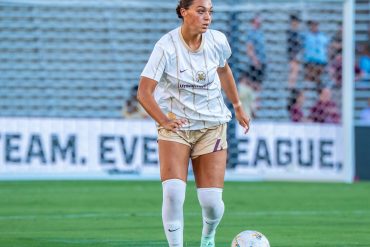 Meila Brewer makes her first professional start for Dallas Trinity - DC Power vs Dallas Trinity (Sept. 13, 2026 Photo: Christian Luna Courtesy: Dallas Trinity FC)