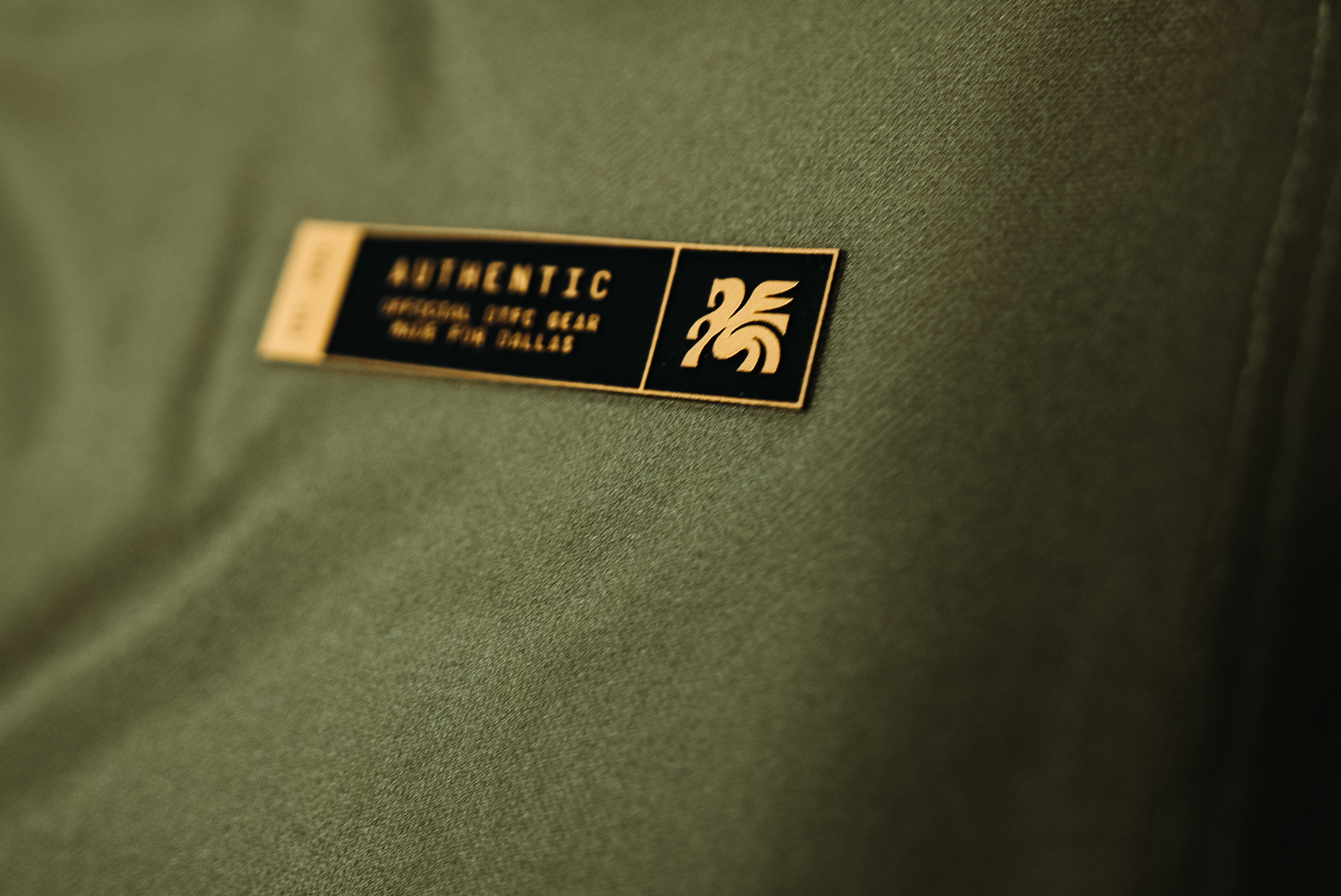 Authentic badge. Dallas Trinity Live Oak Kit, a special-edition jersey for the 2026 State Fair Clásico against Chivas Femenil on Saturday, Oct. 17, at the Cotton Bowl. (Courtesy Dallas Trinity)
