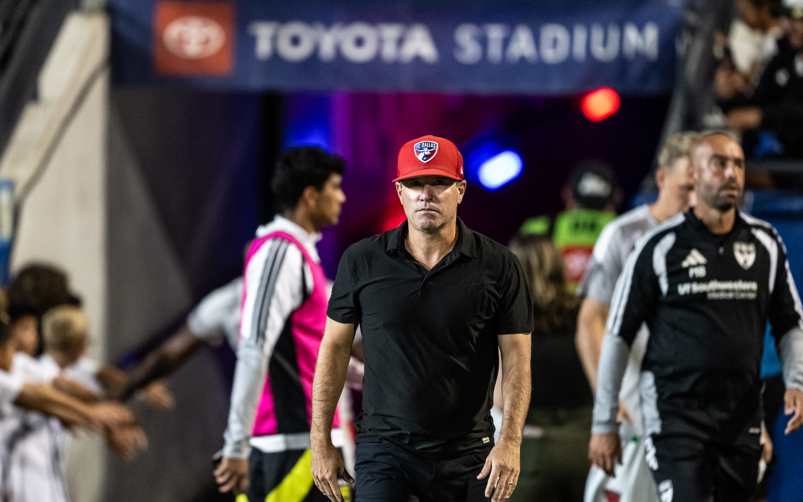 Coach Eric Quill walks out before his side faces the Columbus Crew, October 28, 2026. (Mike Brooks, 3rd Degree)