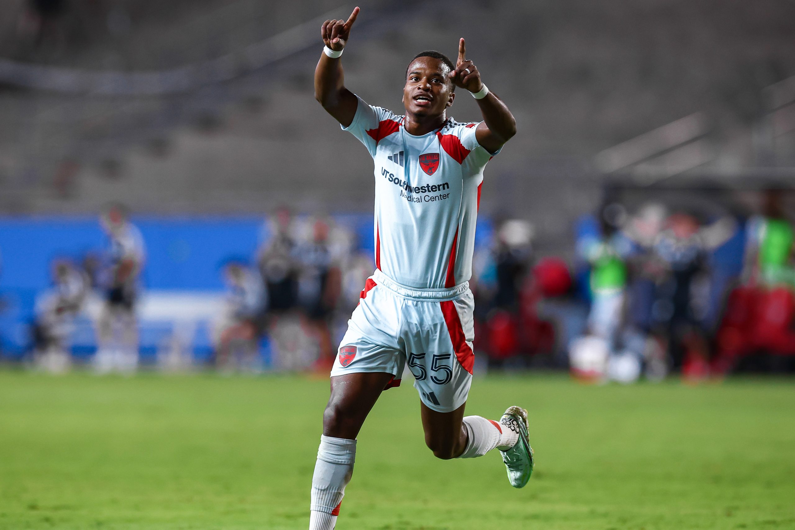 Kaick (55) celebrates his astonishing goal. FC Dallas vs Seattle Sounders, October 14, 2026. (Matt Visinsky, 3rd Degree)